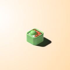 Sushi maki rolls vector en 3d, vectoriel modifiable avec illustrator, parfait pour icon de jeu ou tout autre utilisation graphique, entièrement personnalisable