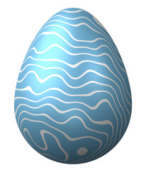 3D easter egg isolated on transparent background png file.
