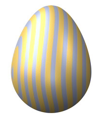 3D easter egg isolated on transparent background png file.