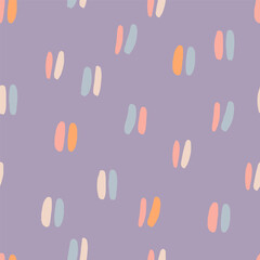 Cute simple pattern with repetitive lines. Seamless texture in retro style. Vector background with short double lines 
