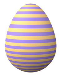 3D easter egg isolated on transparent background png file.
