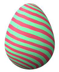 3D easter egg isolated on transparent background png file.
