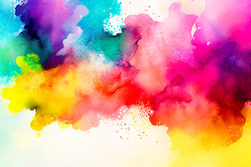 Fototapeta premium Abstract bright iridescent watercolor texture background
