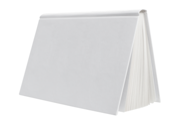 Blank white hard cover book, cut out