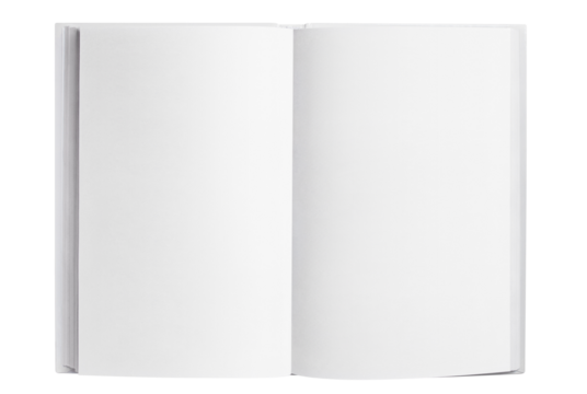 Open book with blank pages, cut out