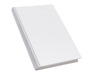 Blank white hard cover book, cut out