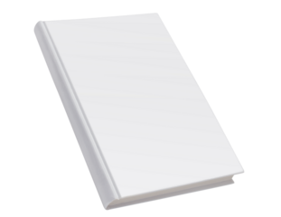 Blank white hard cover book, cut out