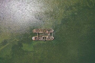 A bird eye view of the shipwreck
