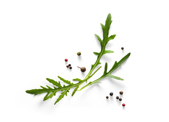 Collection of fresh herb leaves. arugula Spices, herbs on a white table. PNG Food background design...