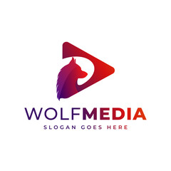 wolf logo media company colorful