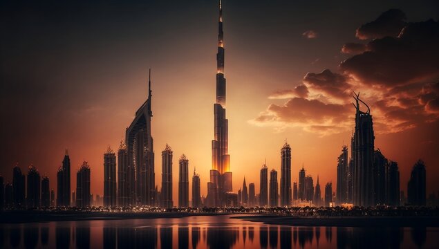 Dubai's futuristic charm: glimpsing the future at sunset