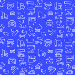 Car Wrapping vector seamless pattern with blue background