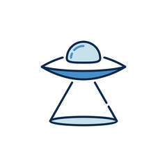 Extraterrestrial Vessel vector Alien Spaceship concept colored icon