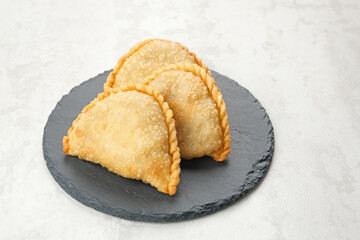 Jalangkote, Indonesian traditional snack filled with egg, carrot, potato, rice noodles. Served with chili sauce
