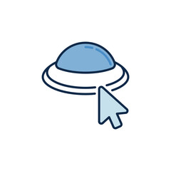 Mouse Click on UFO vector concept colored icon or symbol