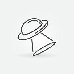 UFO Alien Spaceship vector concept outline icon or sign