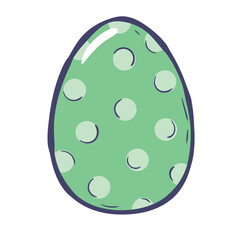 Doodle cartoon easter egg with pastel abstract pattern