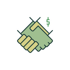 Handshake with Dollar Sign vector Bribery concept colored icon