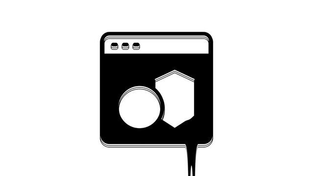Black Software, web developer programming code icon isolated on white background. Javascript computer script random parts of program code. 4K Video motion graphic animation