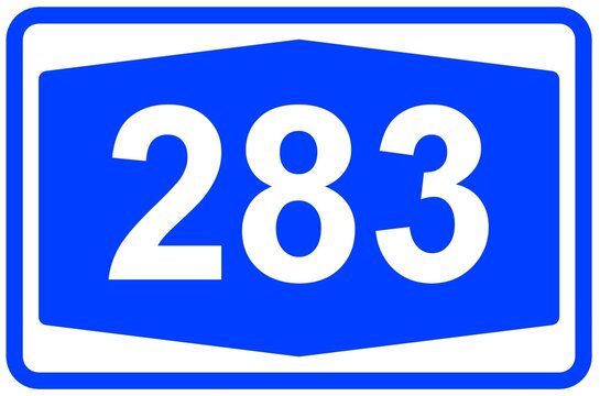 Illustration eines Autobahnschildes der Autobahn 283 in Deutschland	
