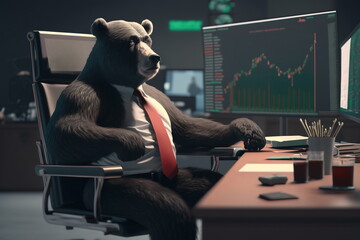 Stock bear market trading concept. Fail. Generative AI