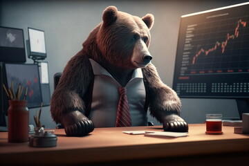 Stock bear market trading concept. Fail. Generative AI