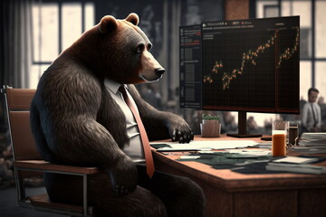 Stock bear market trading concept. Fail. Generative AI