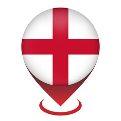 Fototapeta premium Map pointer with England. England flag. Vector illustration.