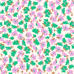 Obraz na płótnie Canvas Seamless pattern small colorful floral decorative stylish texture for textile and various designs. Millefleurs Abstract Graptik Seamless Background Fashion Prints Hand Drawn Retro Abstract Decorative 