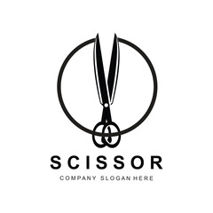 Barber tool scissors logo icon background symbol