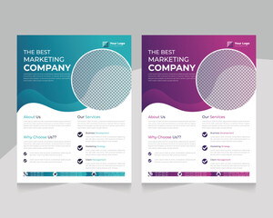 Abstract clean and professional corporate best marketing company flyer template