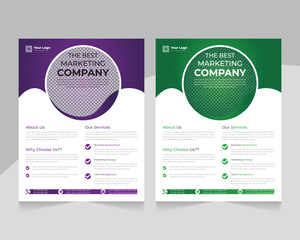 Abstract clean and professional corporate best marketing company flyer template