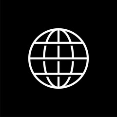Internet icon image. Internet icon symbol isolated on black background. 