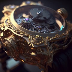 antique pocket watch mechanism background