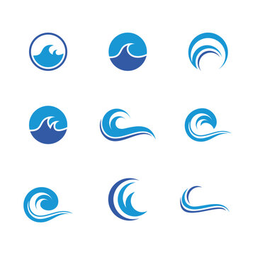 Set of wave logo design template
