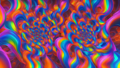 Fototapeta na wymiar Abstract colorful shape, 3d render Generative Ai 