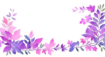 Fototapeta na wymiar Colorful bright watercolor flower and leaf in japanese style without text, maximum texture, proportianate. Generate AI