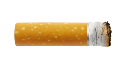 Extinguished cigarette butt cut out