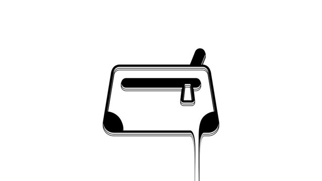 Black Cosmetic bag icon isolated on white background. 4K Video motion graphic animation