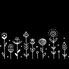 Stylized floral pattern with ethnic motifs. Folk art 