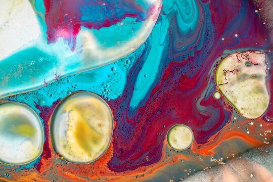 Abstract acrylic blue background with spots