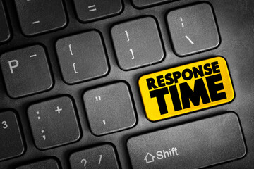 Response Time text button on keyboard, concept background