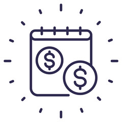 payment schedule line icon on white