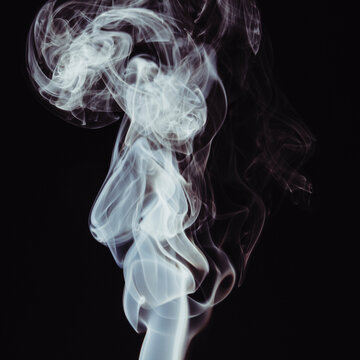 Abstract backdrop with stains of white incense smoke