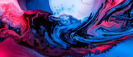 Abstract flow of liquid paints in mix