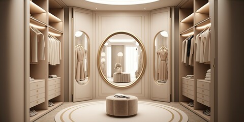 luxurious wardrobe interior , ai generated
