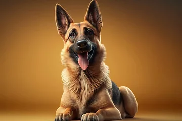 Fotobehang Cute German shepherd dog character. Generative AI © AdriFerrer