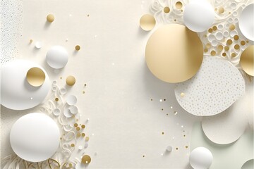 White-gold wedding invitation card design template