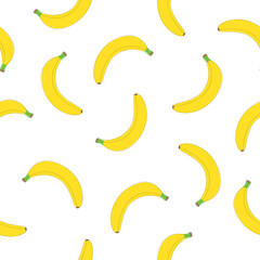 Bananas in cartoon style seamless pattern