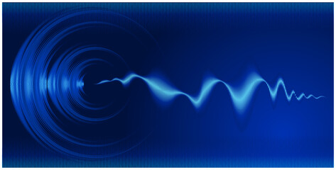 Minimalist abstract blue lines background vector illustration for the music concert invitation or literature.